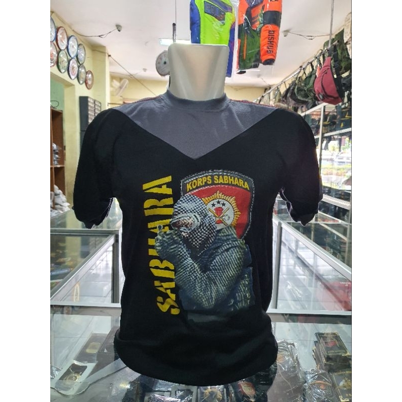 kaos kombinasi sabhara hitam leher v | kaos dalaman dewasa hitam