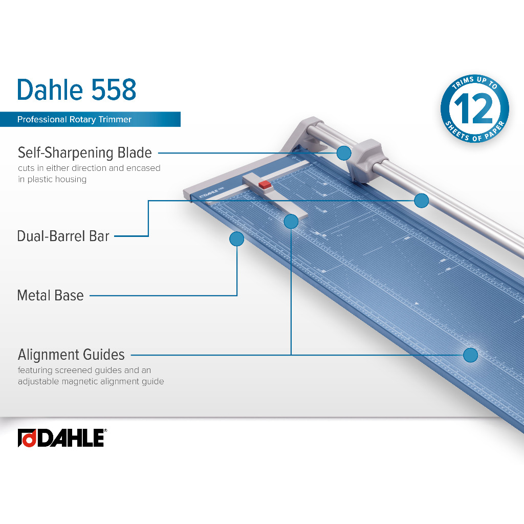 

Asaba Office Supply- Dahle Personal Rotary Trimmer Pemotong Kertas, Panjang Potong 130cm Type 558