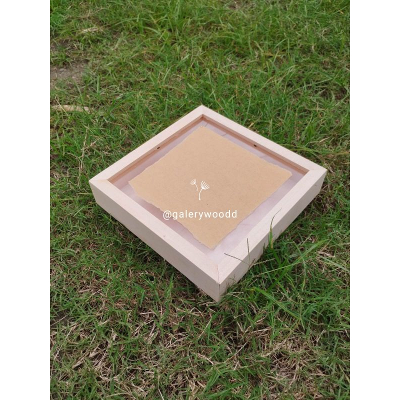 Bingkai 3D 15x15 cm Frame Pigura Kayu 3D Kaca Acrylic Anti Pecah / frame gift / bingkai kayu / box k