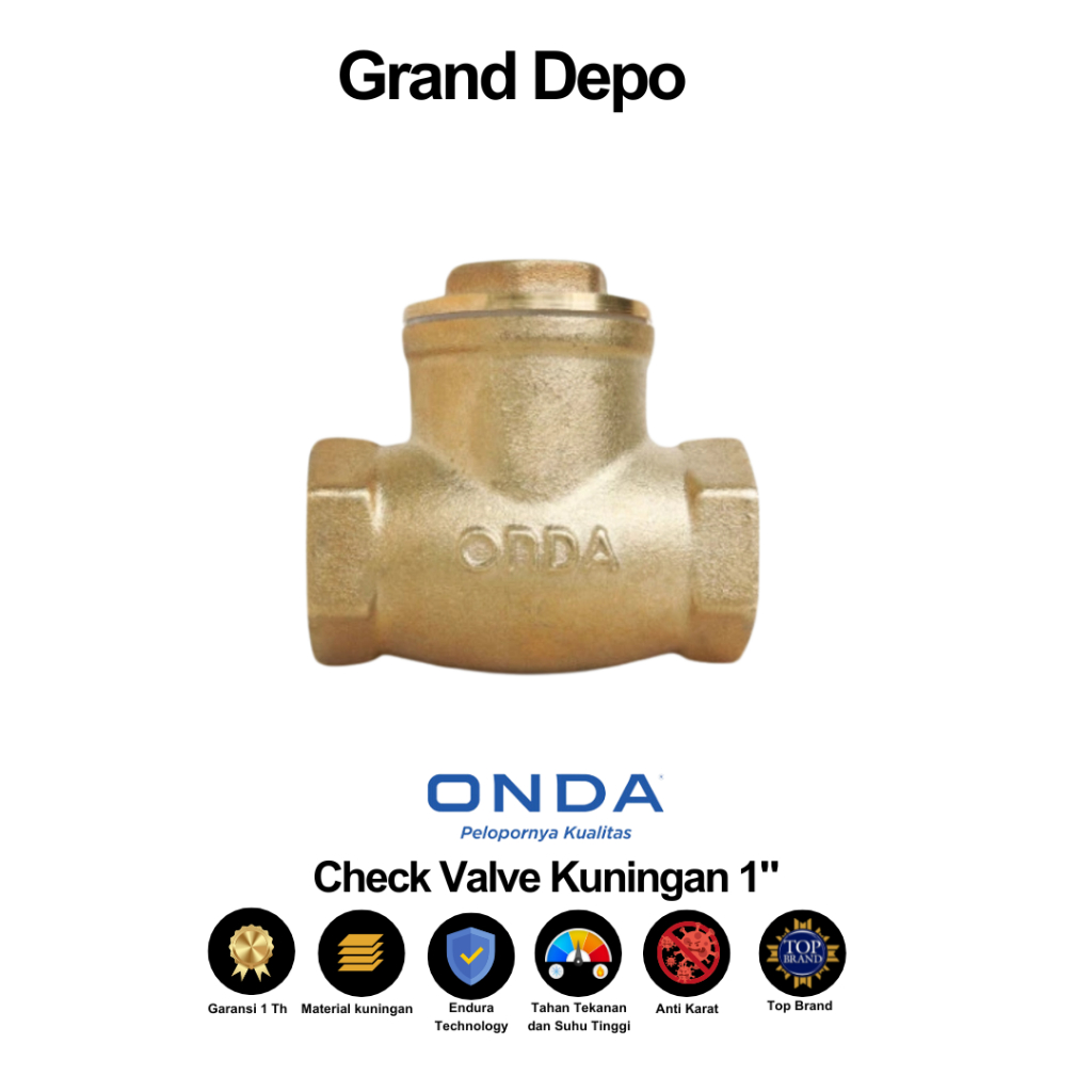 Onda Check Valve Kuningan 1" / Check Valve 1" / Swing Check Valve Onda