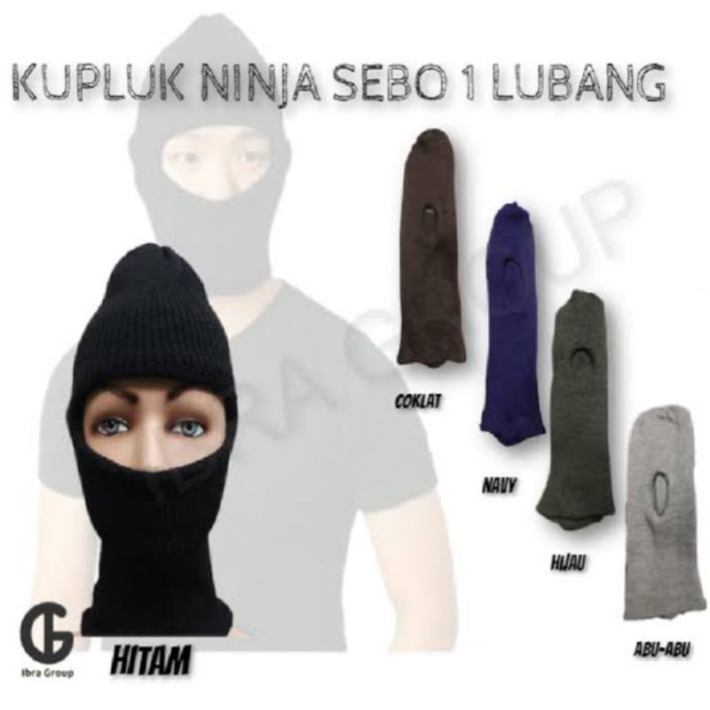 kupluk ninja rajut tebal