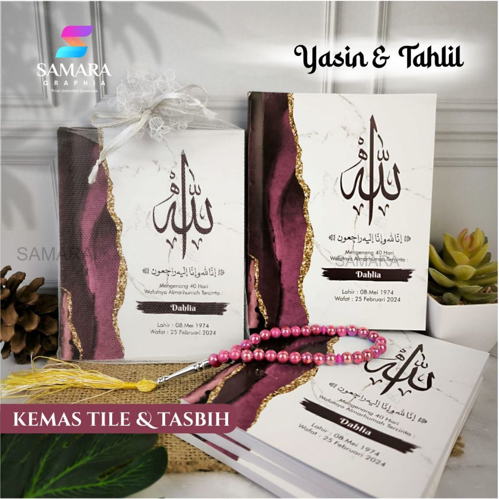 Cetak Buku Yasin dan Tahlil 40 hari custom foto almarhum lengkap Aster 6