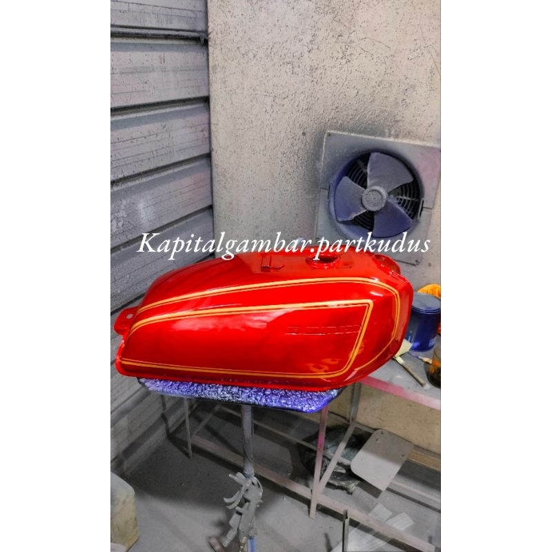 Tangki honda gl100 merah candy list gold cacing detail original