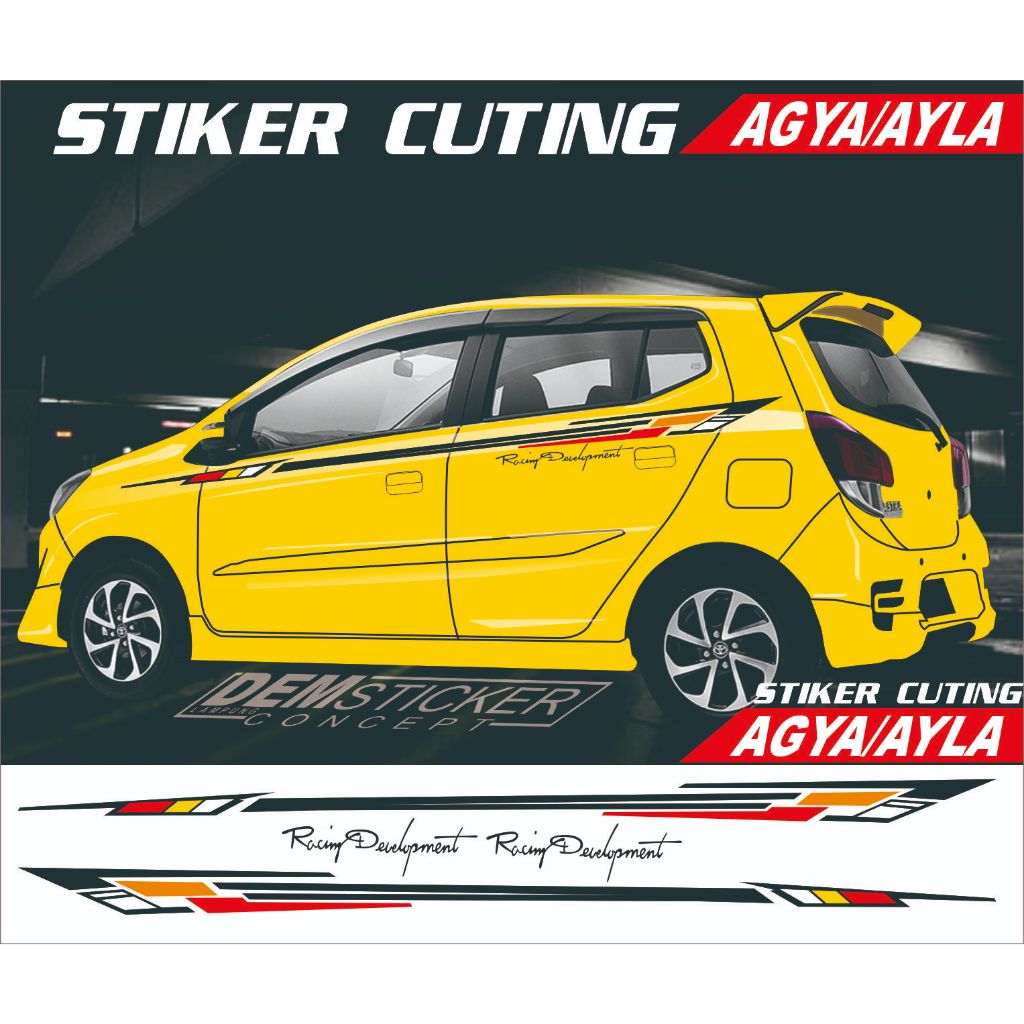 Stiker Cuting Mobil  AGYA/AYLA  stiker cuting variasi stiker body mobil variasi berkualitas dan kere