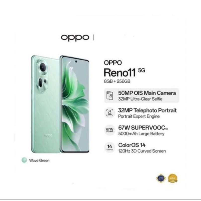 HP OPPO RENO 11 5G 8/256 GB - RENO 11 5G RAM 8GB ROM 256GB RESMI