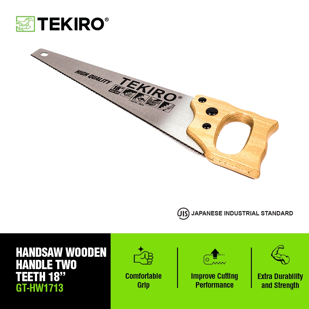NEW  TEKIRO GERGAJI TANGAN GAGANG KAYU 18 INCH 2 MATA / GERGAJI KAYU GAGANG KAYU / TOOLS - ALAT