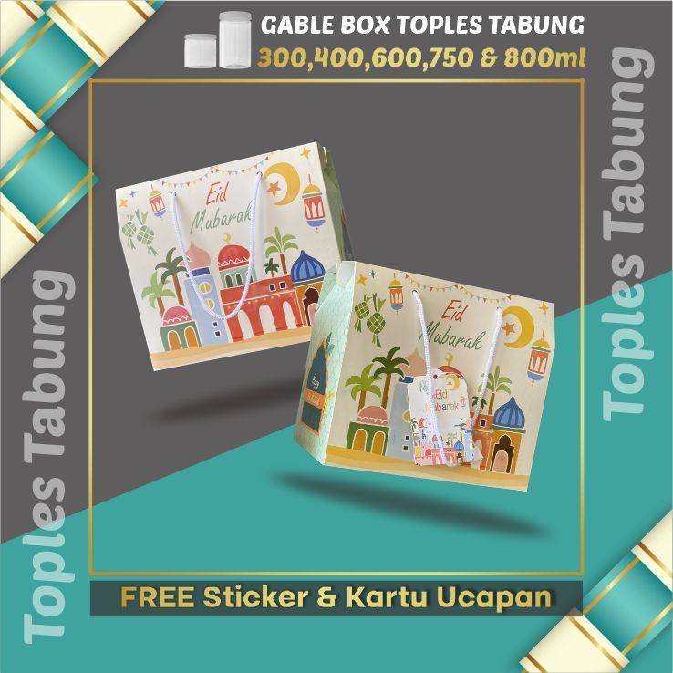 

25pcs Gable Box Lebaran Tali jinjing / Box Hampers Kue Kering Idul Fitri Toples Tabung/ KREM (Paket 25pcs)