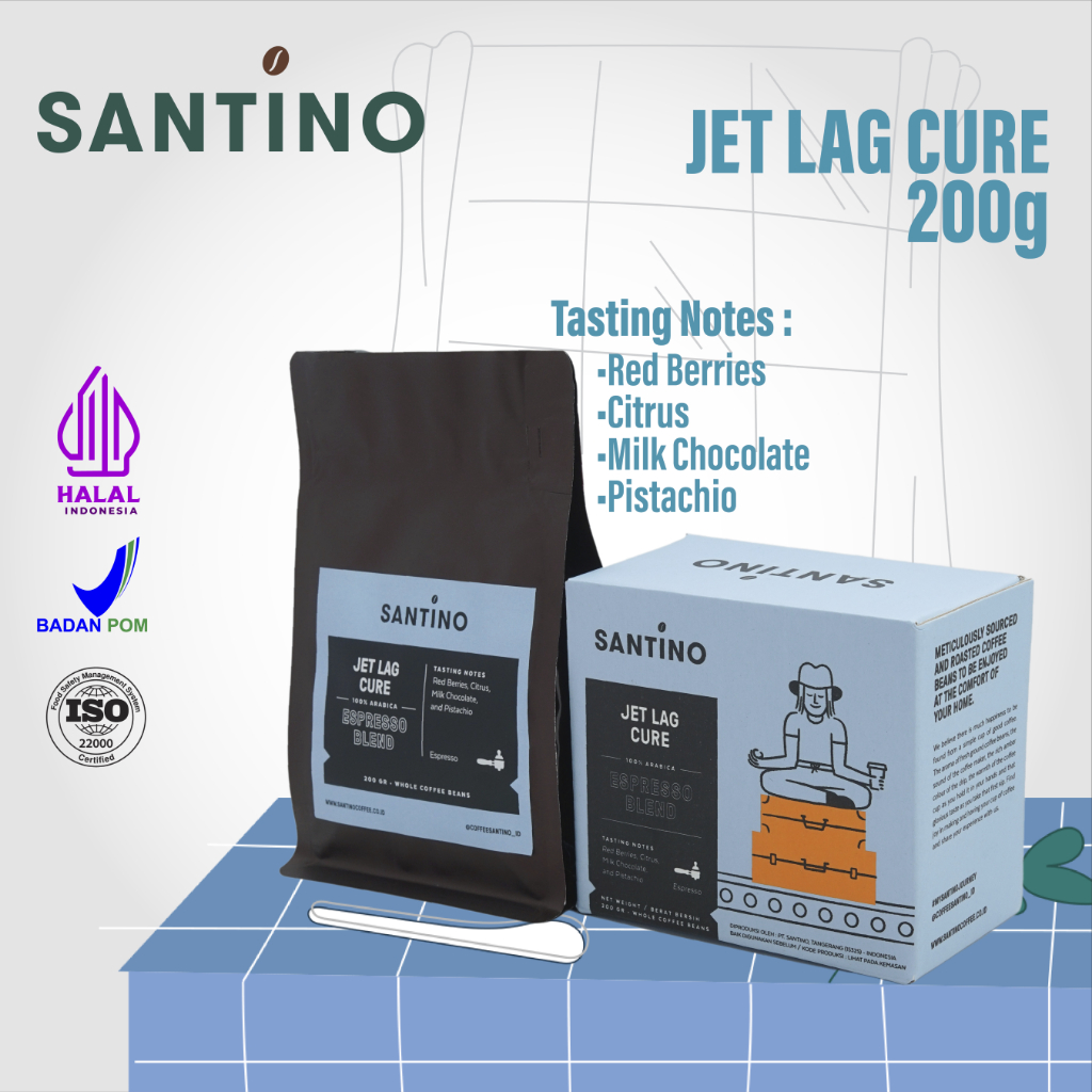 

Santino Specialty Coffee Beans Jet Lag Cure - Kopi Omniroast 200 gr