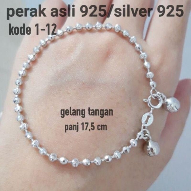 Gelang Biji lada perak 925 asli anti karat