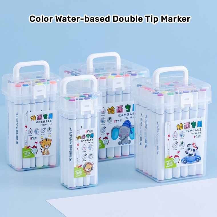 

ATT898 Terbaruday Spidol warna SET 122436 warna Sketch marker spidol warna 2in1 spidol sketsa double tip Siswa sekolah dasar berkepala dua Lukisan pensil cat air seni Stabilo art brush pen animation marker sekolah kantor pelajar Anak