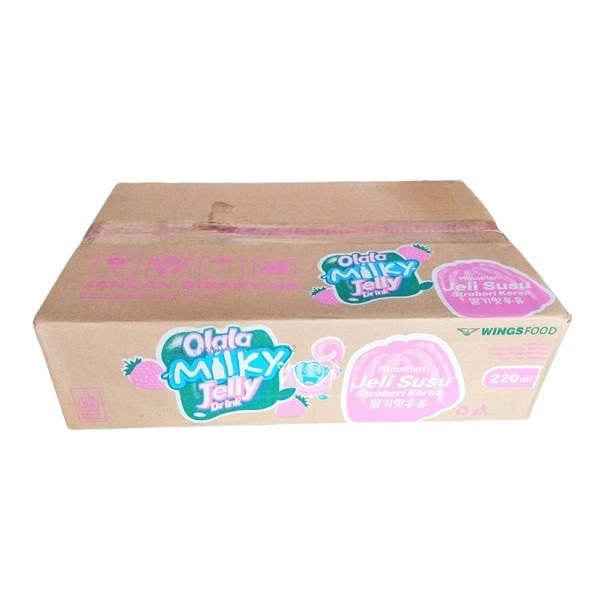 

Olala Milky Jelly Drink Rasa Susu Strawberry/Stroberi Korea [24x220mL]