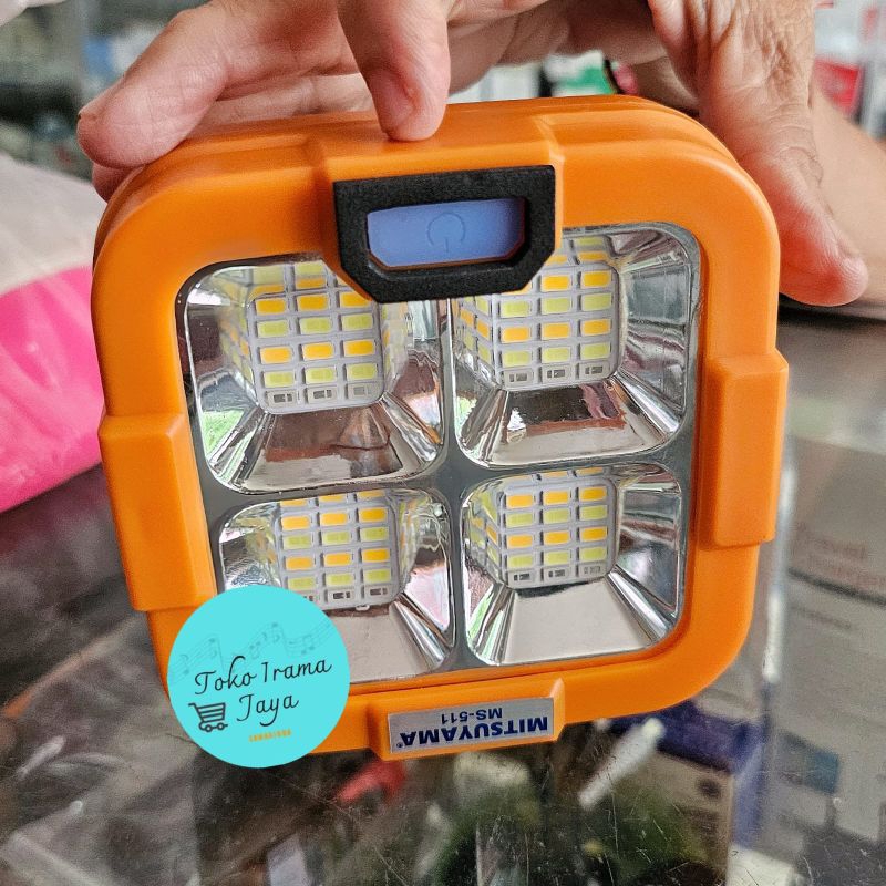 lampu emergency mitsuyama/lampu cas/lampu cahaya panel surya/senter cas
