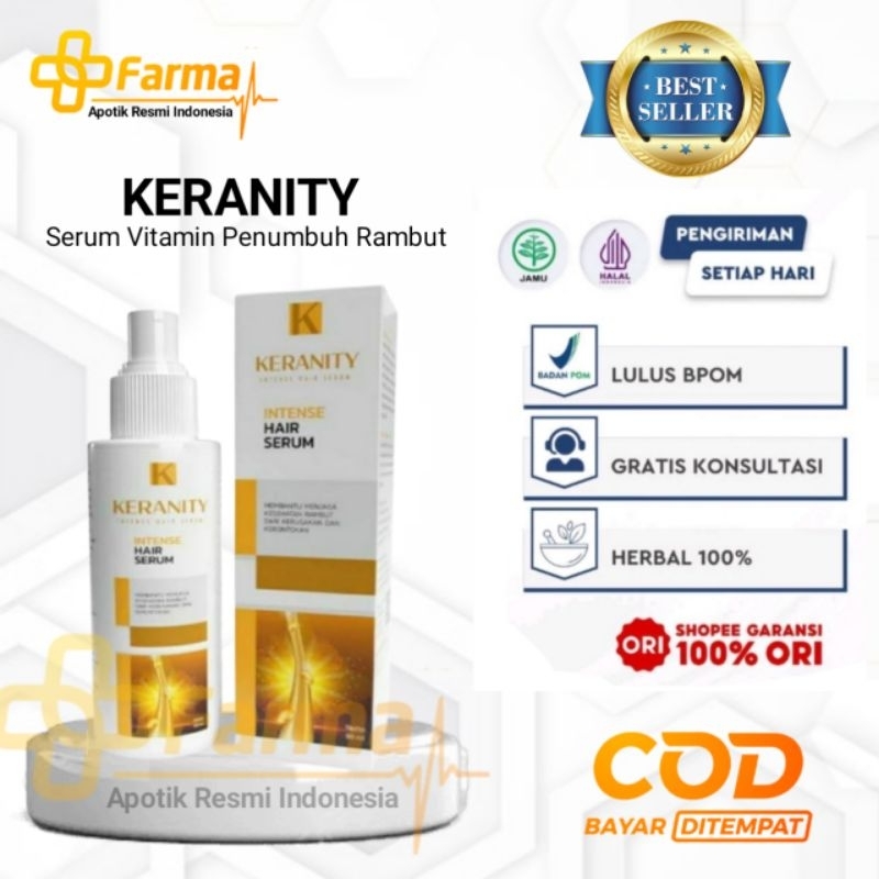 KERANITY ASLI ORIGINAL - KERANITY HAIR SERUM VITAMIN PENUMBUH RAMBUT ANTI KEBOTAKAN DIJAMIN AMPUH