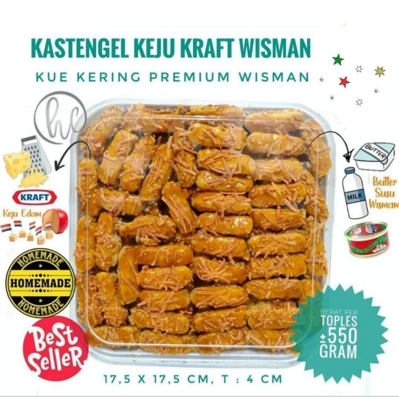 

Kue Kering LEBARAN Kastengel Keju Kraft Premium Wisman