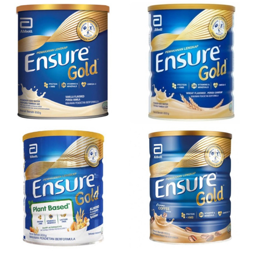 

Susu Ensure Gold 850g, Vanilla / Gandum / Almond Badam / Coffee