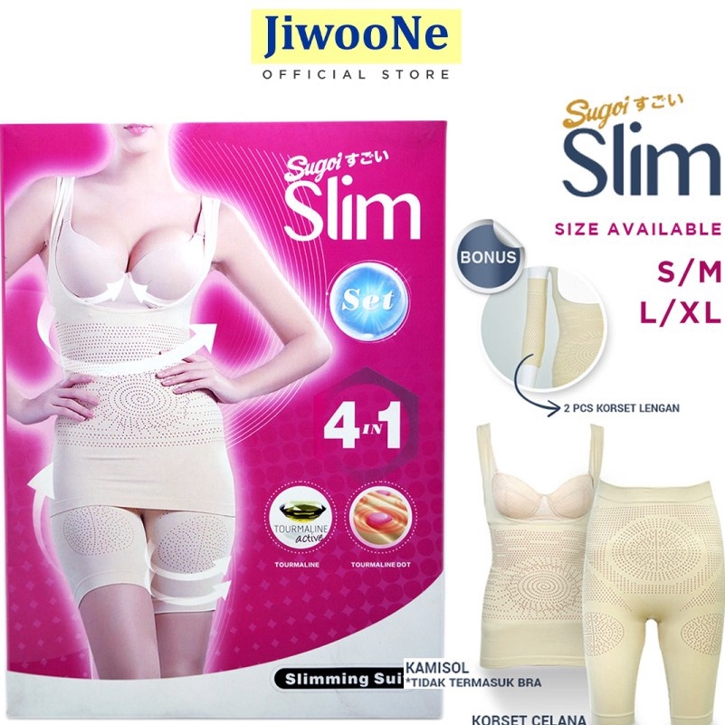 C6369 SUGOI Alat Pelangsing Baju Pelangsing Slimming Suit SET slim isi 3 korset pelangsing perut tan