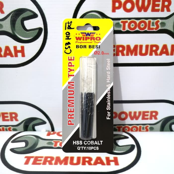 

Mata Bor Besi 2 mm Stainless HSS Cobalt WIPRO Hitam Stainless Steel