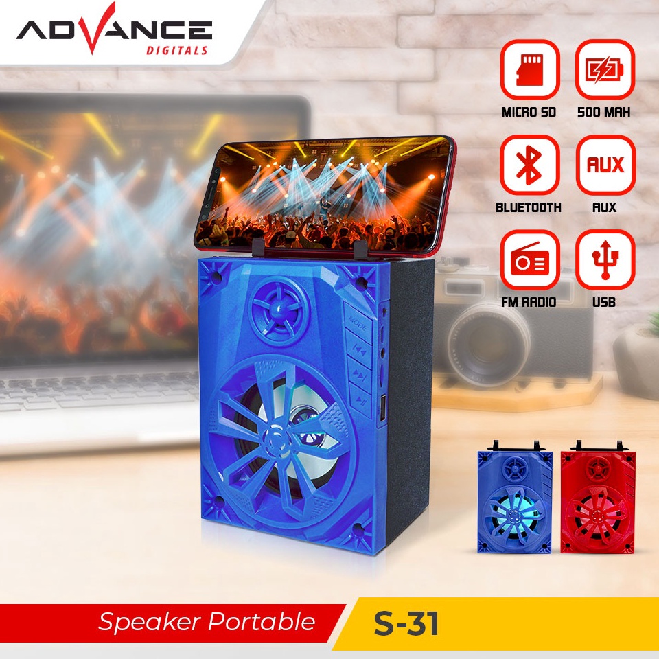 READY Advance Speaker bluetooth music box S31 Garansi 1 Tahun