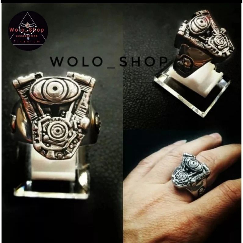 Cincin Pria Bikers Super Keren Real Titanium Silver Anti karat