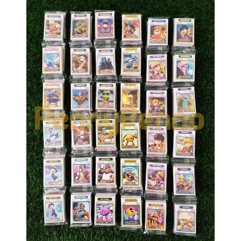 OQR885 MEN SALE 12 Sachet  384 Kartu Kartu Kwartet Jumbo Model Boboiboy  Naruto  Pokemon  Ultraman  
