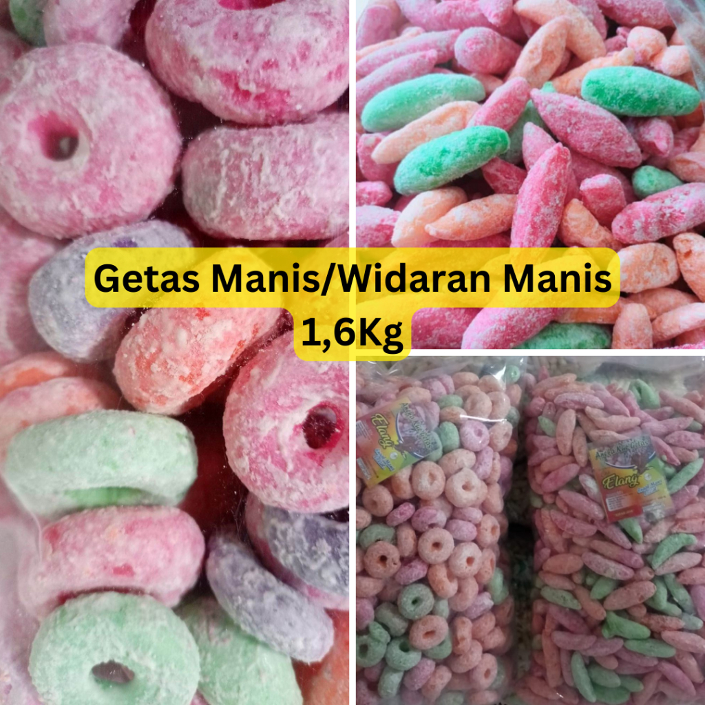 

1Ball Widaran Getas Manis Panjang Lonjong dan Donat 1,6kg Grosir Snack