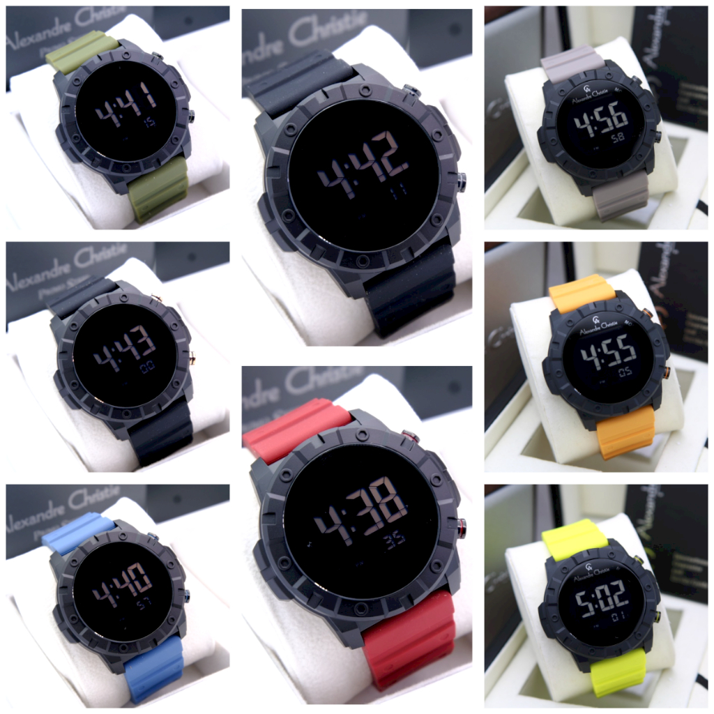 Jam Tangan Pria AC Alexandre Christie 9364 Digital ORIGINAL - Tali Karet
