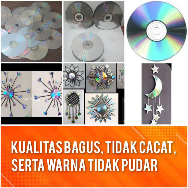 Kaset CD VCD DVD random 1 kg isi 60 pcs untuk kerajinan tangan DIY Prakarya Dekorasi Dinding
