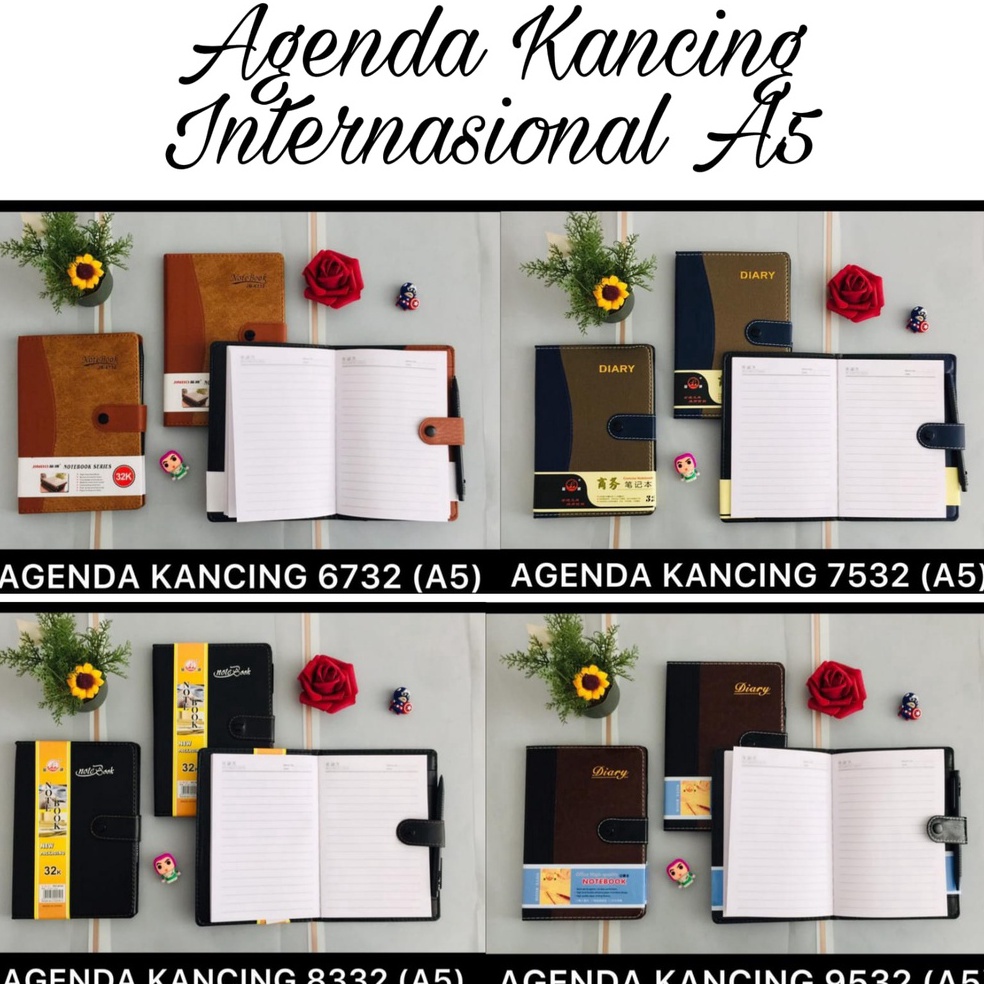 

IGO576 88 BUKU AGENDA KANCING INTERNATIONAL NOTEBOOK 32K UKURAN A5 PLUS PULPEN 195 X 135 CM ISI 14 HALAMAN
