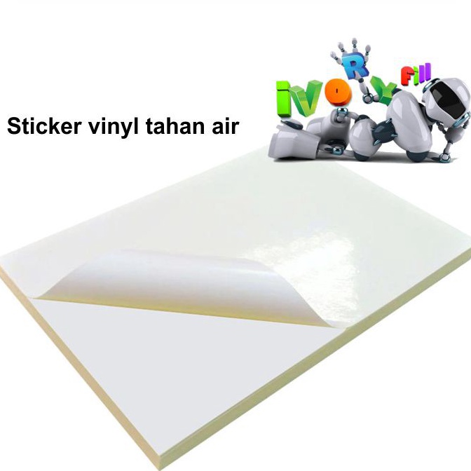 

PVN342 77 kertas sticker stiker glossy tahan air vinyl bisa cetak di semua printer tinta dan printer