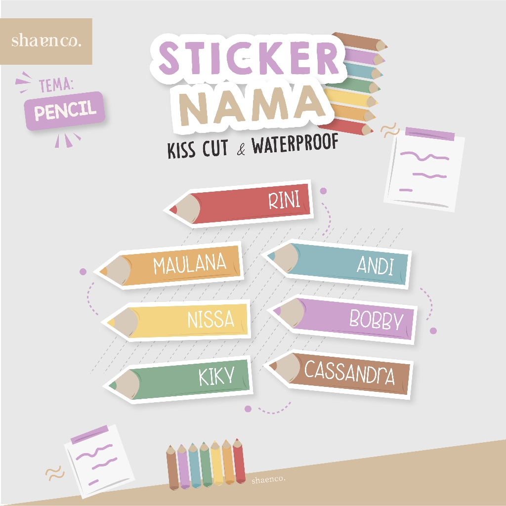 

STIKER LABEL NAMA ANAK SEKOLAH LUCU WATERPROOF VINYL CUSTOM UNIK