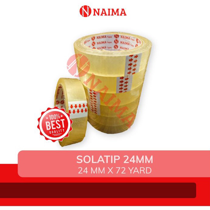 

CFS935 88 6pcs Isolasi Selotip 1 inch x 72 YARD Solasi Solatip Lakban Bening 24mm Naima Tape