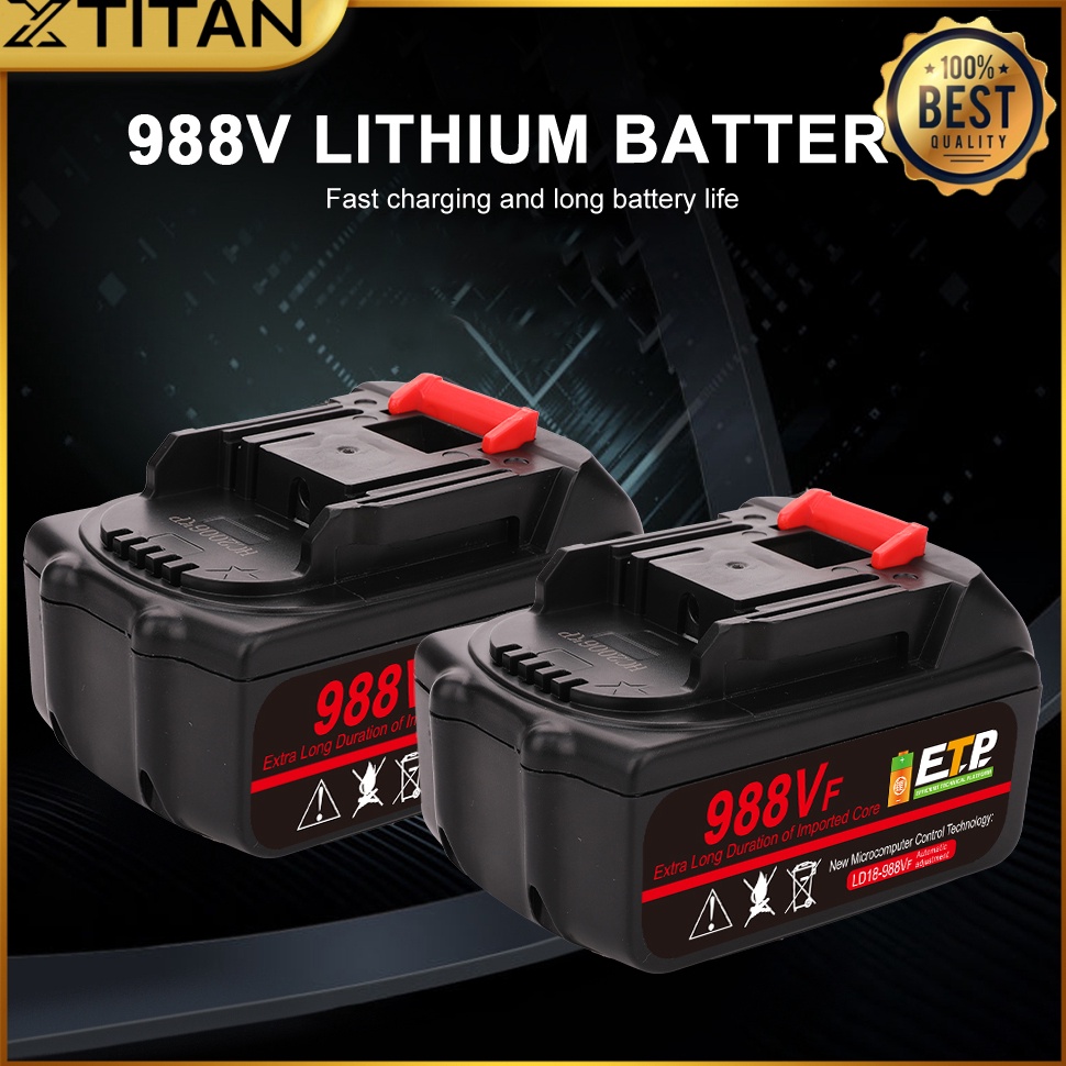 STOK TERBATAS XTITAN188  688  988VF Cordless Impact Wrench Battery Rechargeable Impact Drill 12V168V