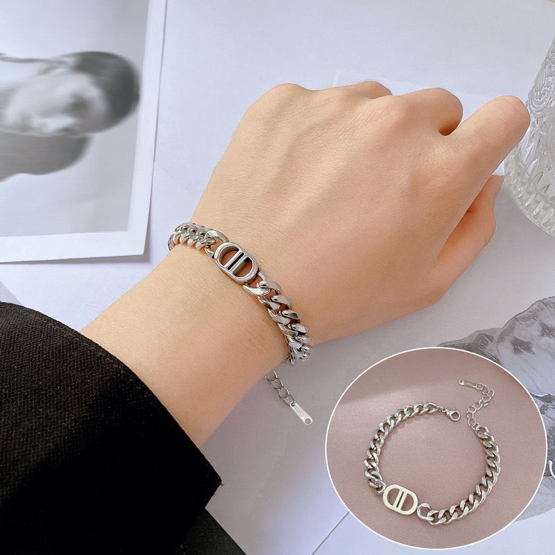 [ Bayar Ditempat ] Gelang Rantai Wanita Titanium Lapis Emas Silver / Gelang Wanita Korea / Gelang Ti