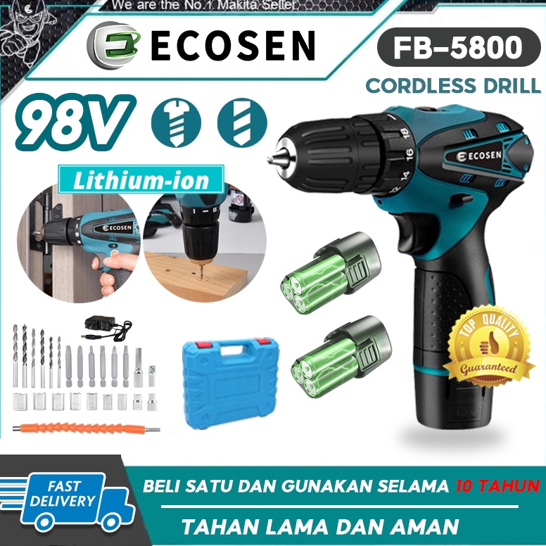 SPECIAL PRICE ECOSEN Mesin Bor Tangan 98V Bor CasMesin Bor Bor Bor CordlessBor Listrik BorBor Batre