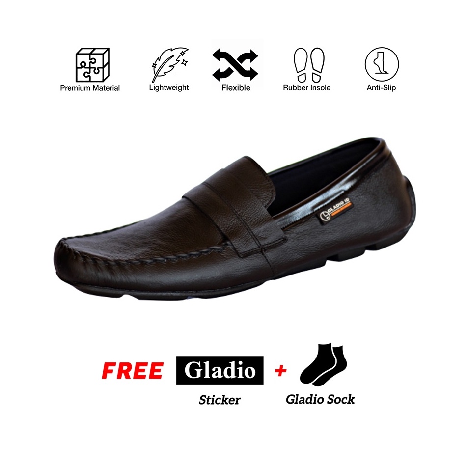 Cuma Sehari Sepatu Pria Gladio Slip On Kulit  GLADIO RK