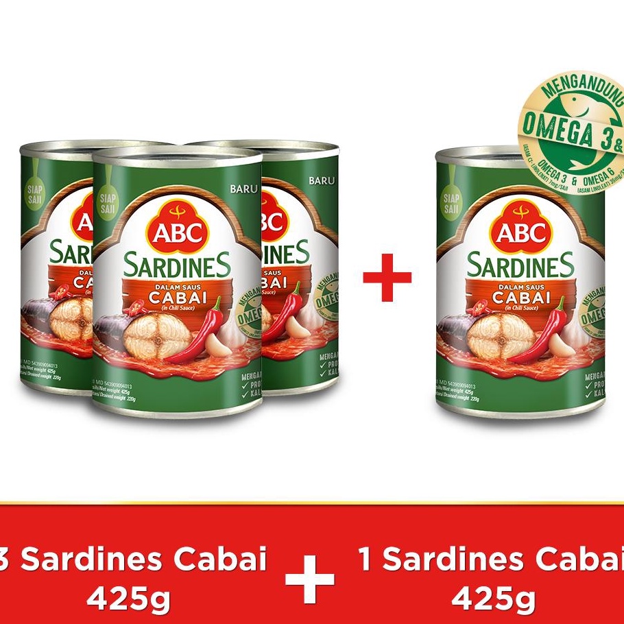 

ORIGINAL ABC Sarden Saus Cabai 425 g Buy 3 pcs Get 1 pcs Free