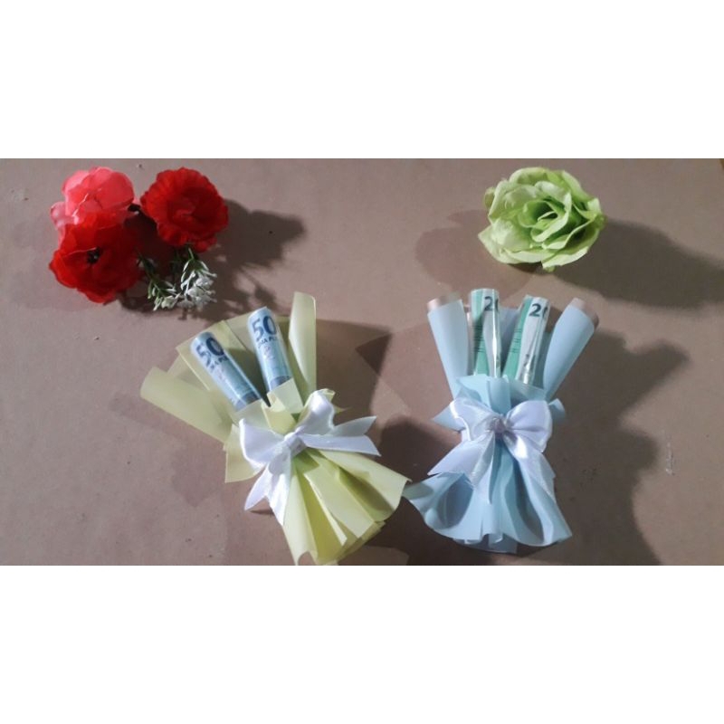 Buket Mini Dua Gulung Angpao Lebaran [Mini Money Bouquet]