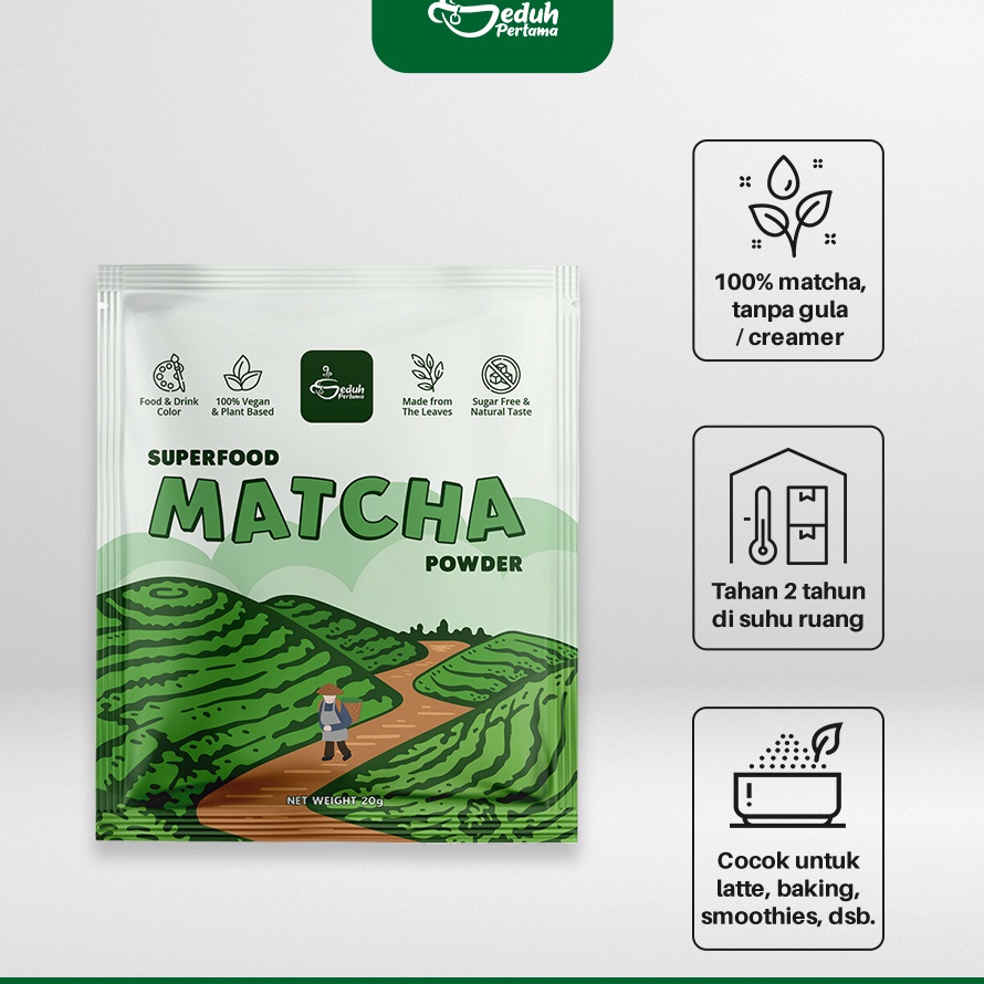 

ORIGINAL Seduh Pertama Pure Matcha Powder Original 1 Tanpa Gula Creamer