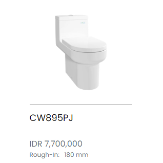 TOTO CLOSET KLOSET DUDUK PUTIH  One Piece Toilet CW895PJ