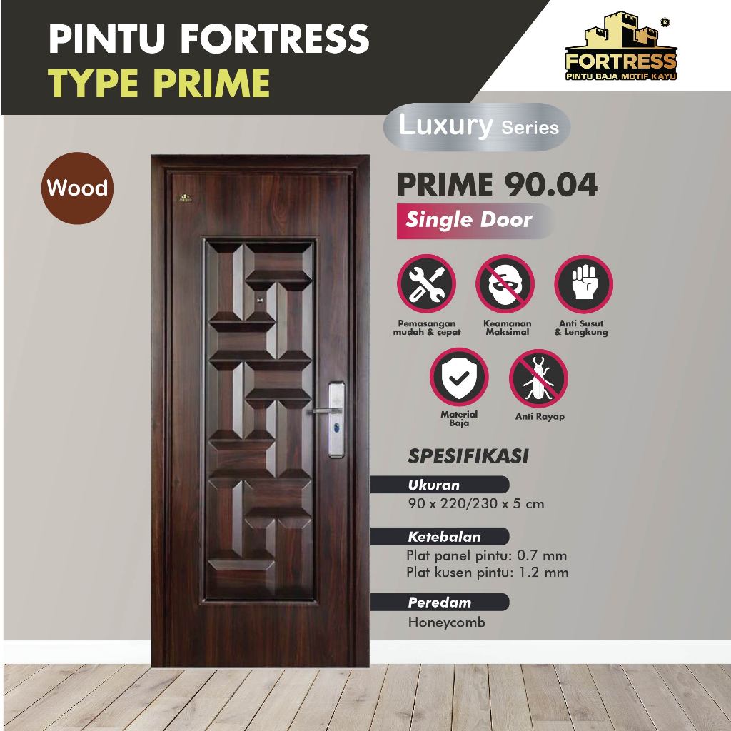 PINTU BAJA FORTRESS PRIME 90.04 / PINTU FORTRESS 90 CM / KAYU