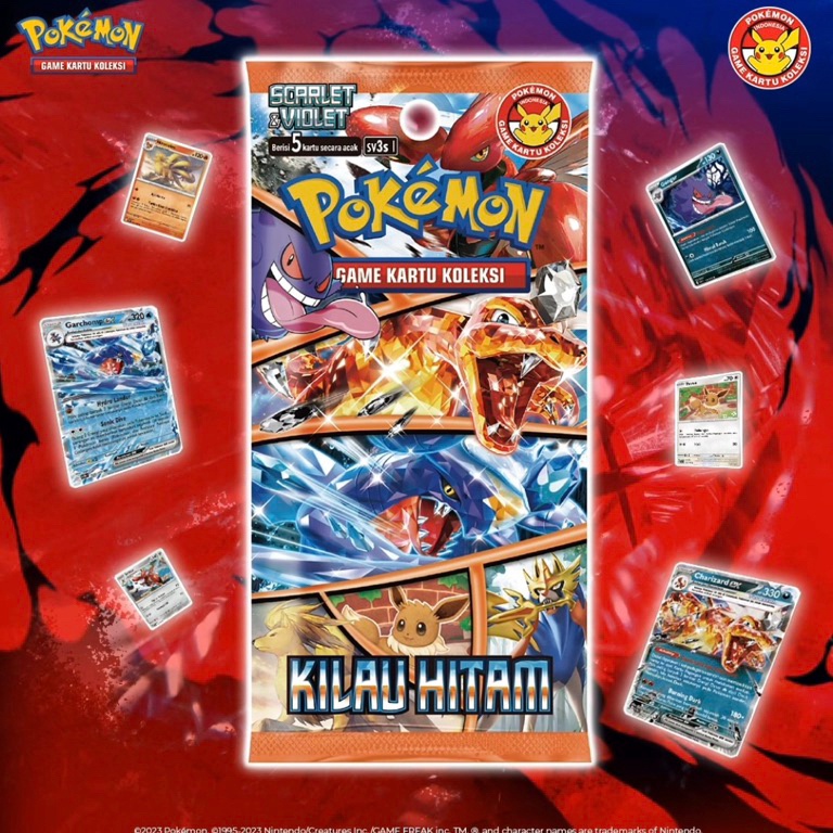 QNC817 1212 MALL kilau hitam SV3S booster pack pokemon tcg indonesia card kartu langka original char
