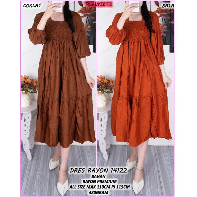 SMOKE DRESS MIDI RAYON BANGKOK PREMIUM VB 141222