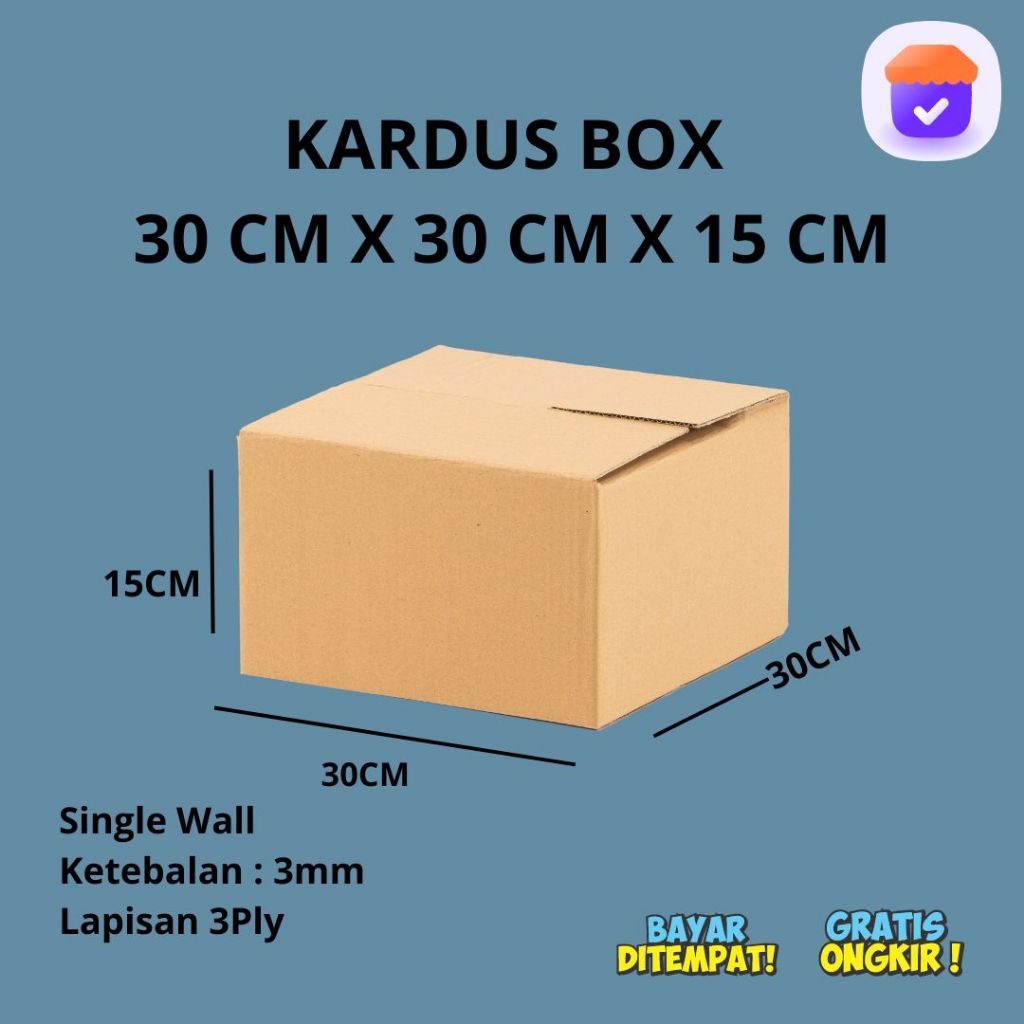 

Kardus Karton Box Packing Polos 30 x 30 x 15 CM