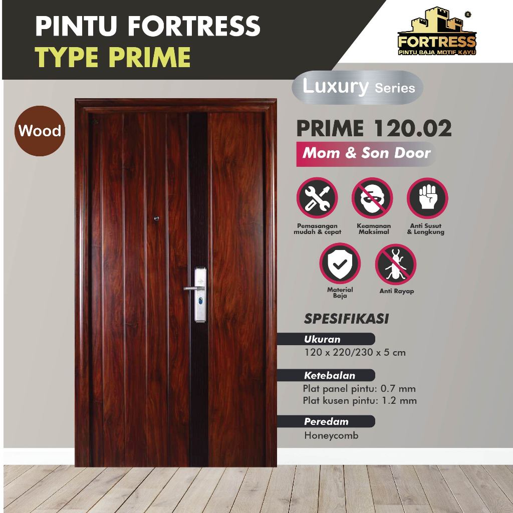 PINTU BAJA FORTRESS PRIME 120.02 / PINTU FORTRESS 120 CM / KAYU