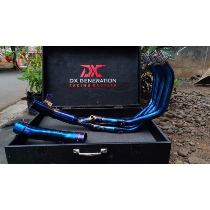 header knalpot zx25r biru dx generation leheran knalpot full system