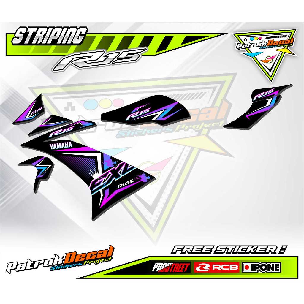 STRIPING VARIASI MOTOR YAMAHA R15  / STICKER LIST MOTOR YAMAHA R15