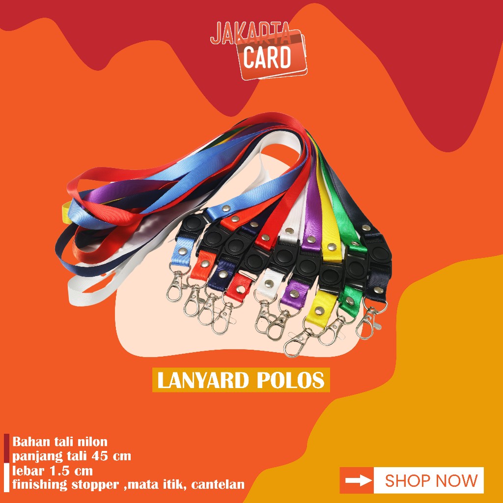

Tali LANYARD STOPPER 1.5cm tali ID Card tali idcard polyster Name Tag 1,5 cm POLOS