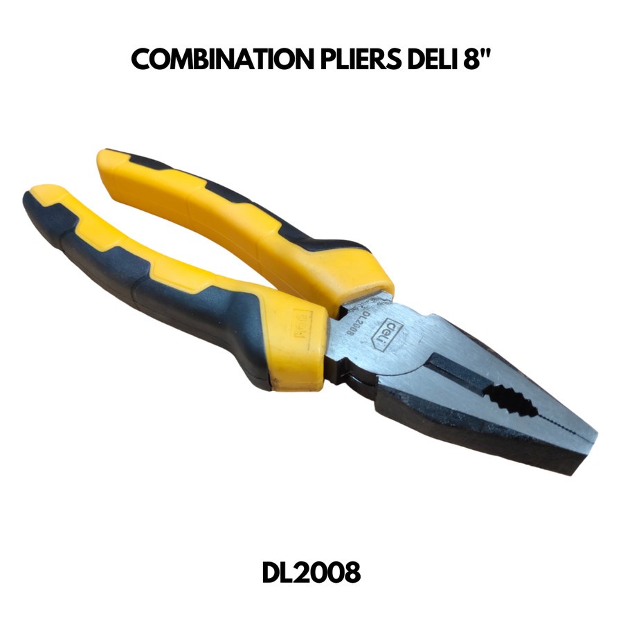 Tang Kombinasi DELI 8" Ergonomis Linesman Combination Pliers Premium BERKUALITAS/ COMBINATION PLIERS