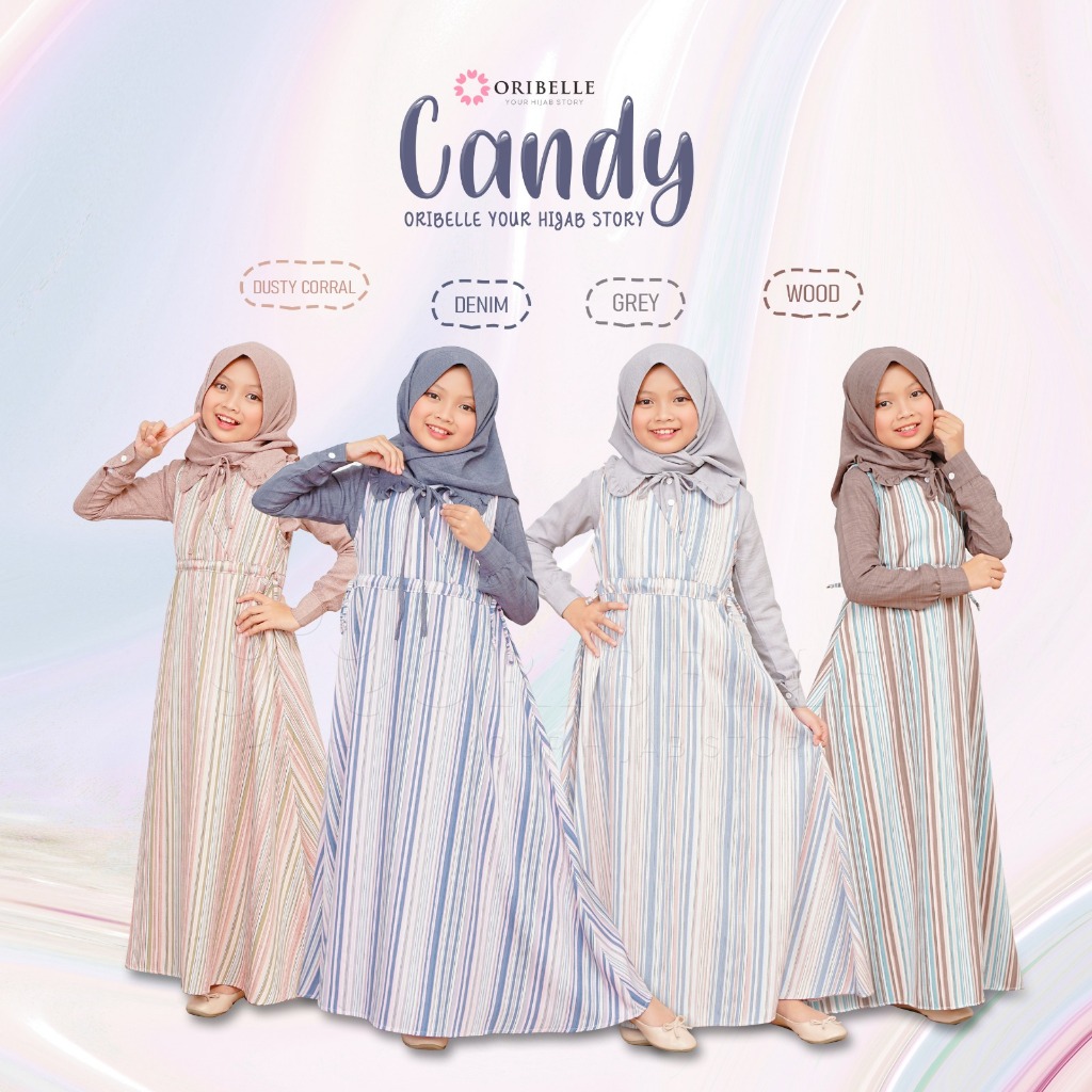 Candy Gamis Overall By Oribelle - Gamis Overall Wanita Anak dan Dewasa