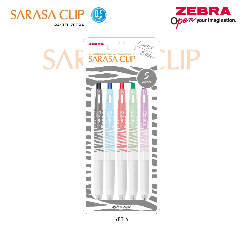 

ZEBRA Sarasa Clip Pulpen Gel 0.5mm Pastel Series Gel Pen Retractable Alat Tulis